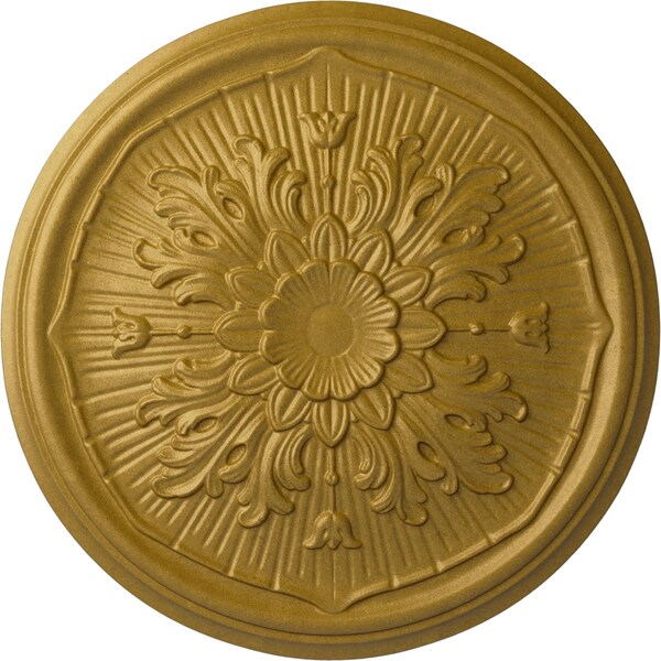 Ekena Millwork Luton Ceiling Medallion (Fits Canopies up to 1 1/8"), Hand-Painted Pharaohs Gold, 15 3/4"OD x 5/8"P CM16LUPGS - main